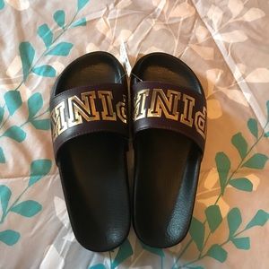 Maroon Victoria Secret Pink slides
